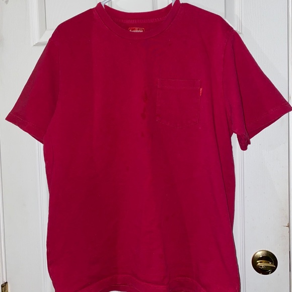 supreme red pocket tee